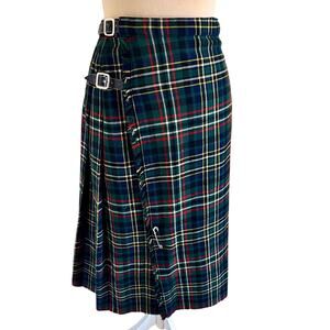 Vintage 50's Strathmore Scotland Wool Tartan Plaid Kilt Utility Steampunk Goth